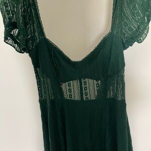 Urban Outfitters Forest Green Lace Top